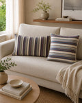 Kudde med stoppning - Multi-randig pastell 45x45
